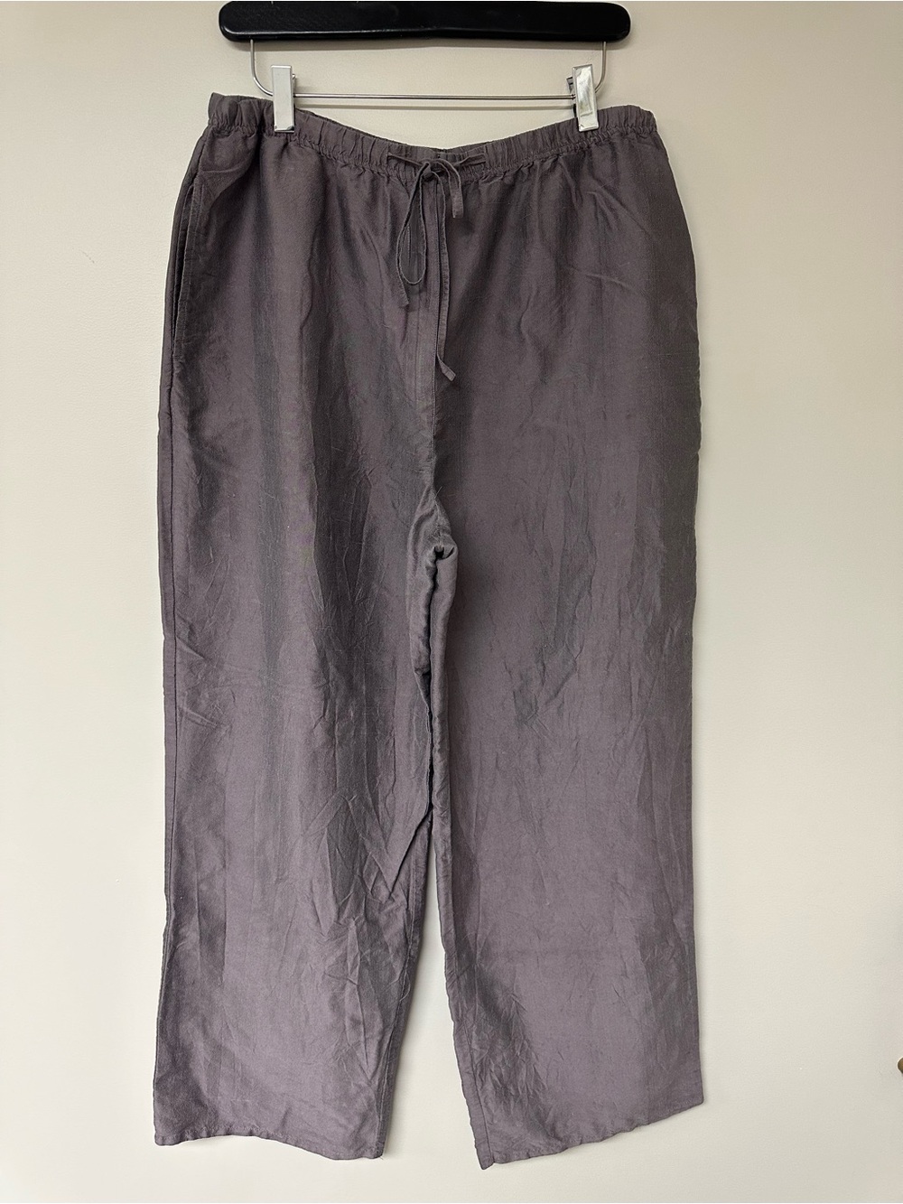 Silk J. Jill Drawstring Wide Leg Pants in Dusty Lavender